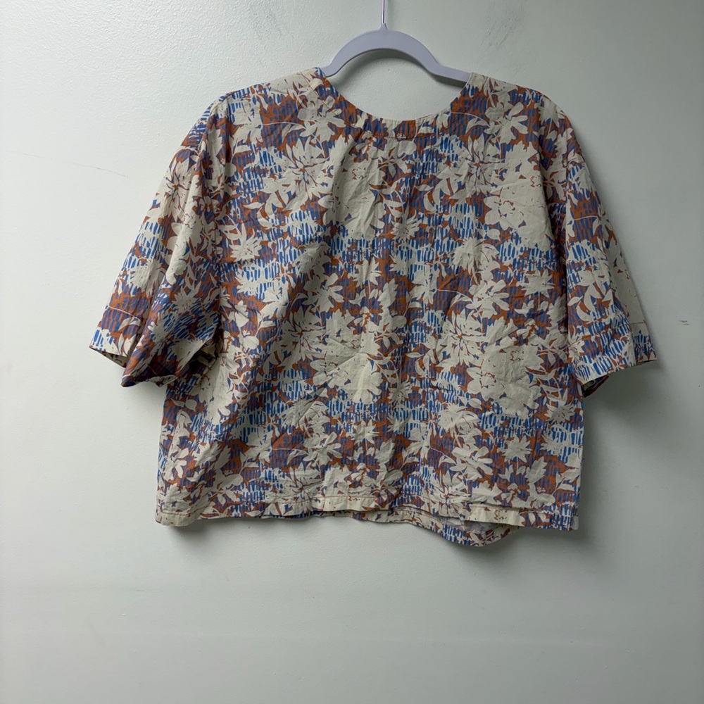 WildFang Woodblock Floral The Essential Boxy‎ Top XL